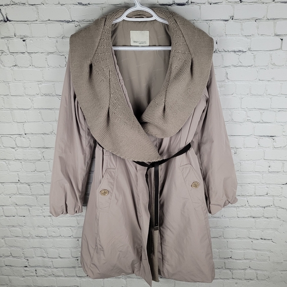 HENRY COTTON'S | knit ruffle detail belted zip puffer trench coat - Picture 3 of 16